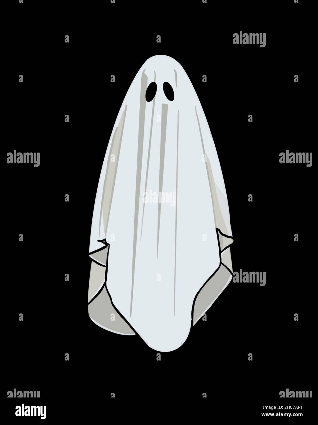 white ghost drawing