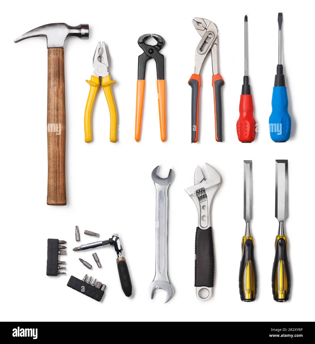 Tools collection isolated on white background Stock Photo - Alamy