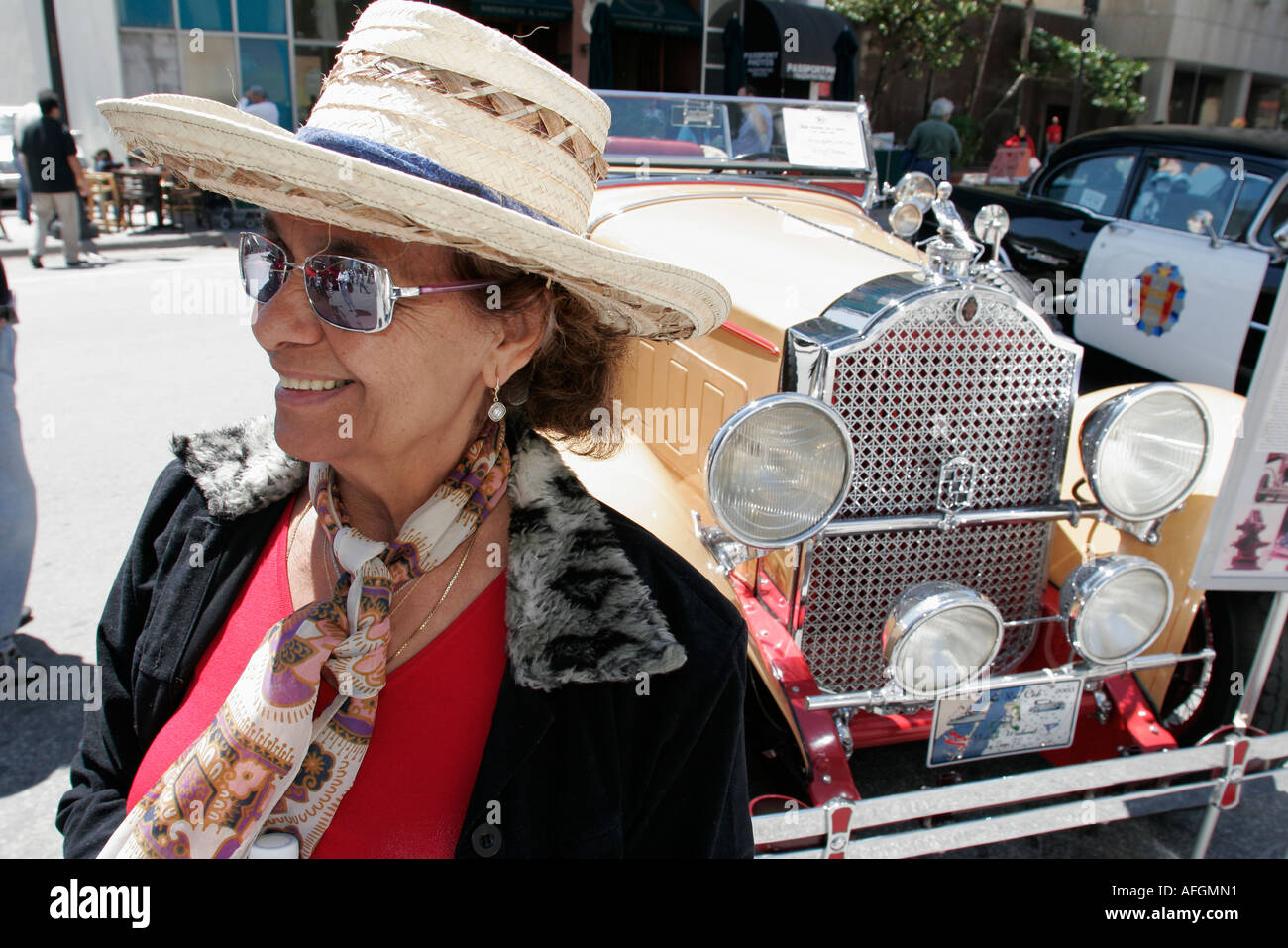 Miami Florida,Flagler Street,Classic car cars Show,antique Packard,car