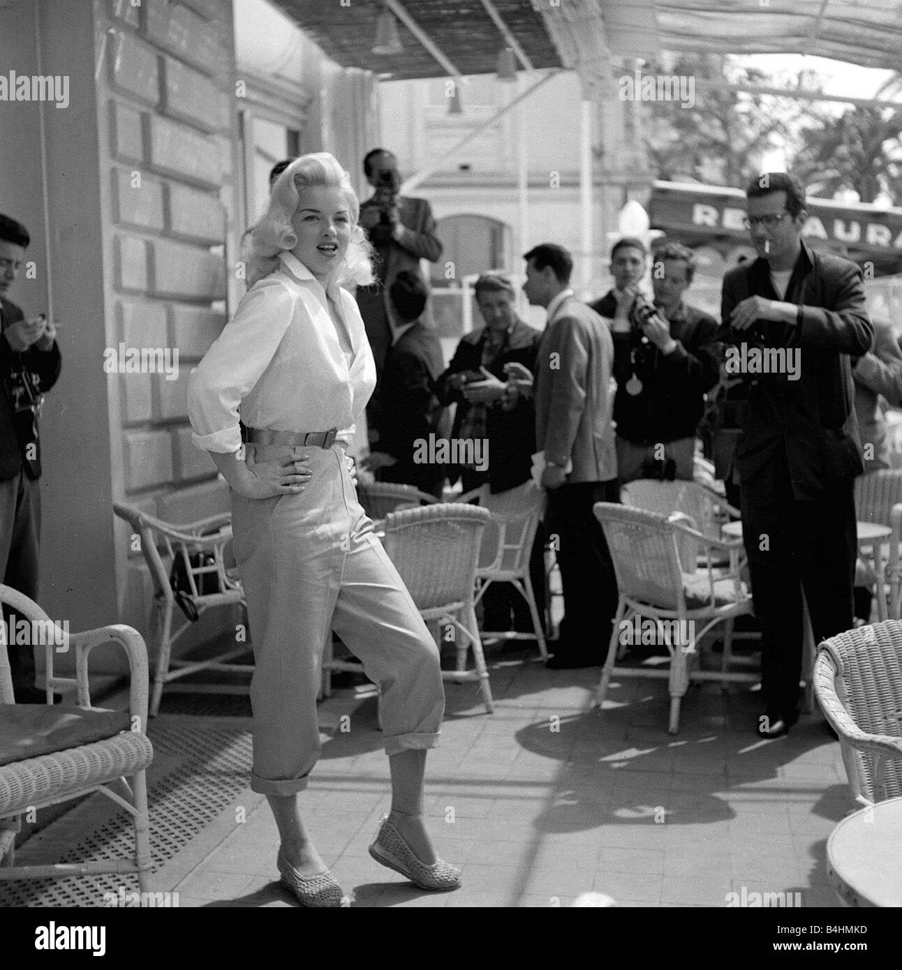 Diana Dors May 1956 Actress at cannes film Festival Stock Photo - Alamy