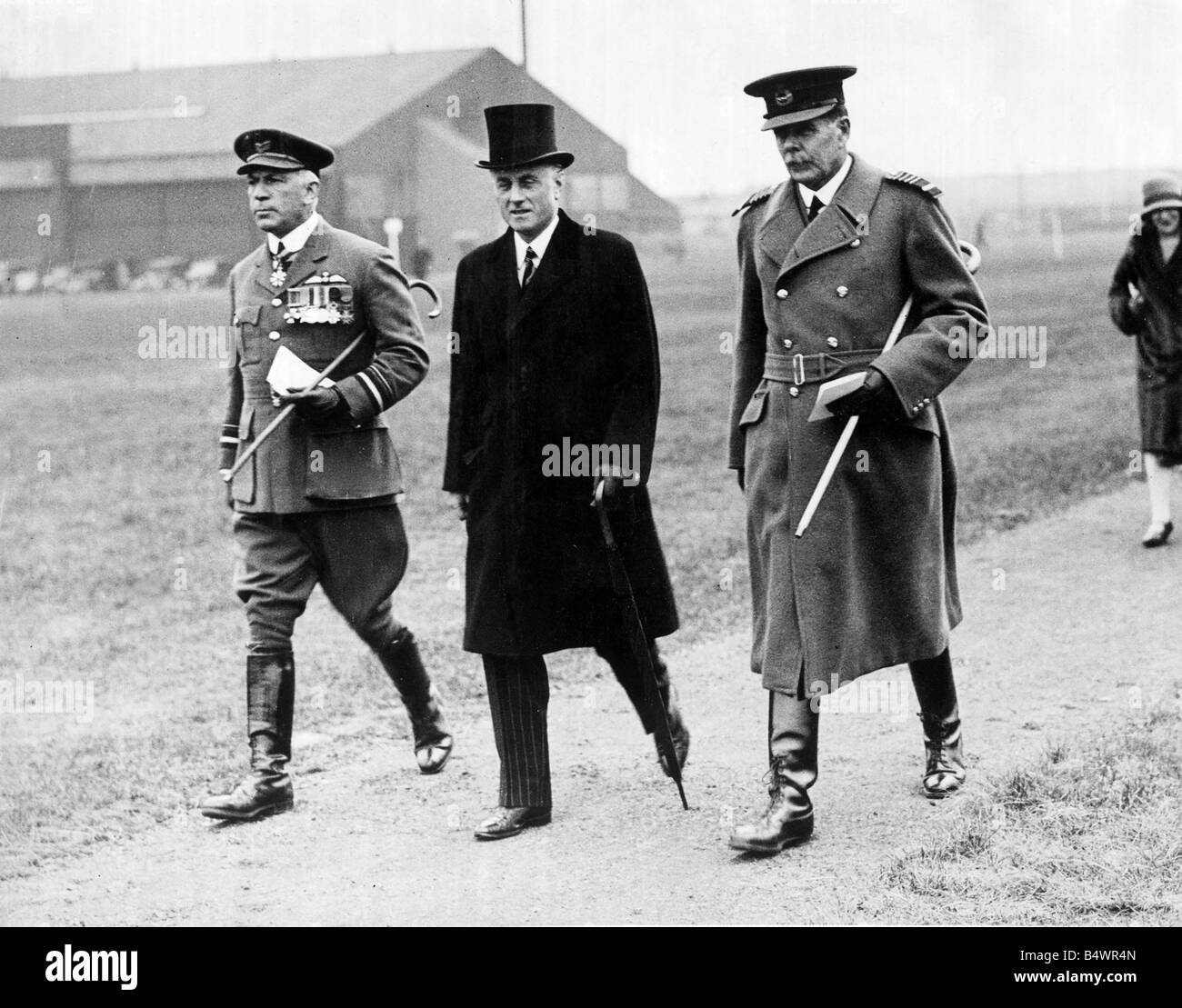 Lord Trenchard right with Sir S Hoare centre and Air Vice Marshal ...