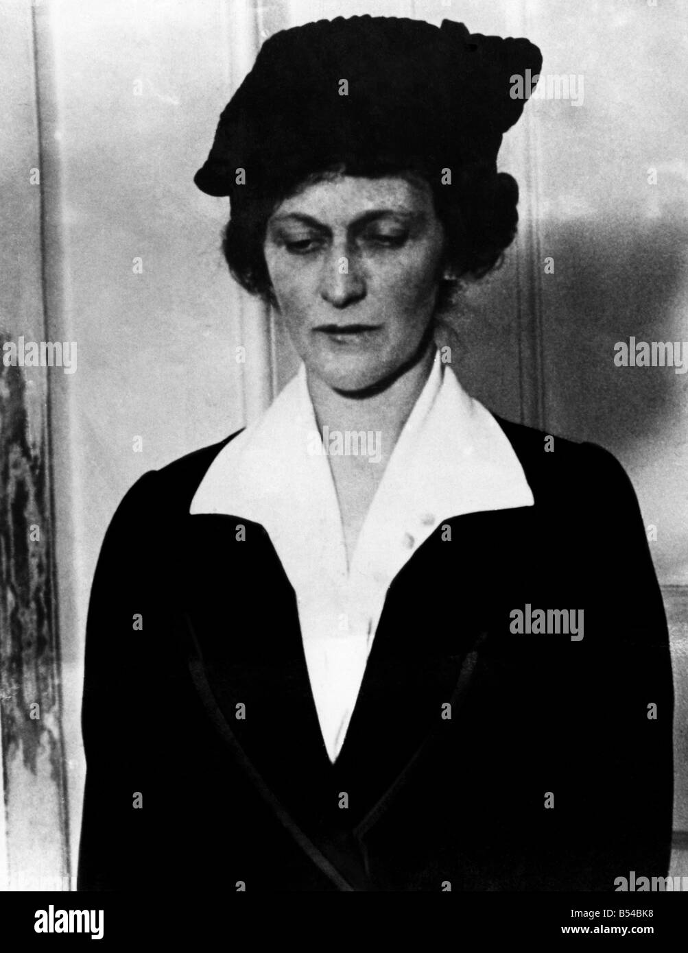 Lady Nancy Astor, with hat she wore on first entering Parliament. Circa ...