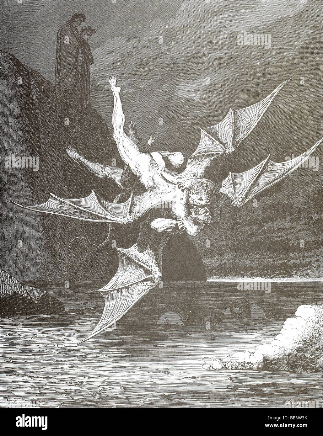 Gustave Dore's Illustration 'Alchino and Calcabrina' from Dante's ...