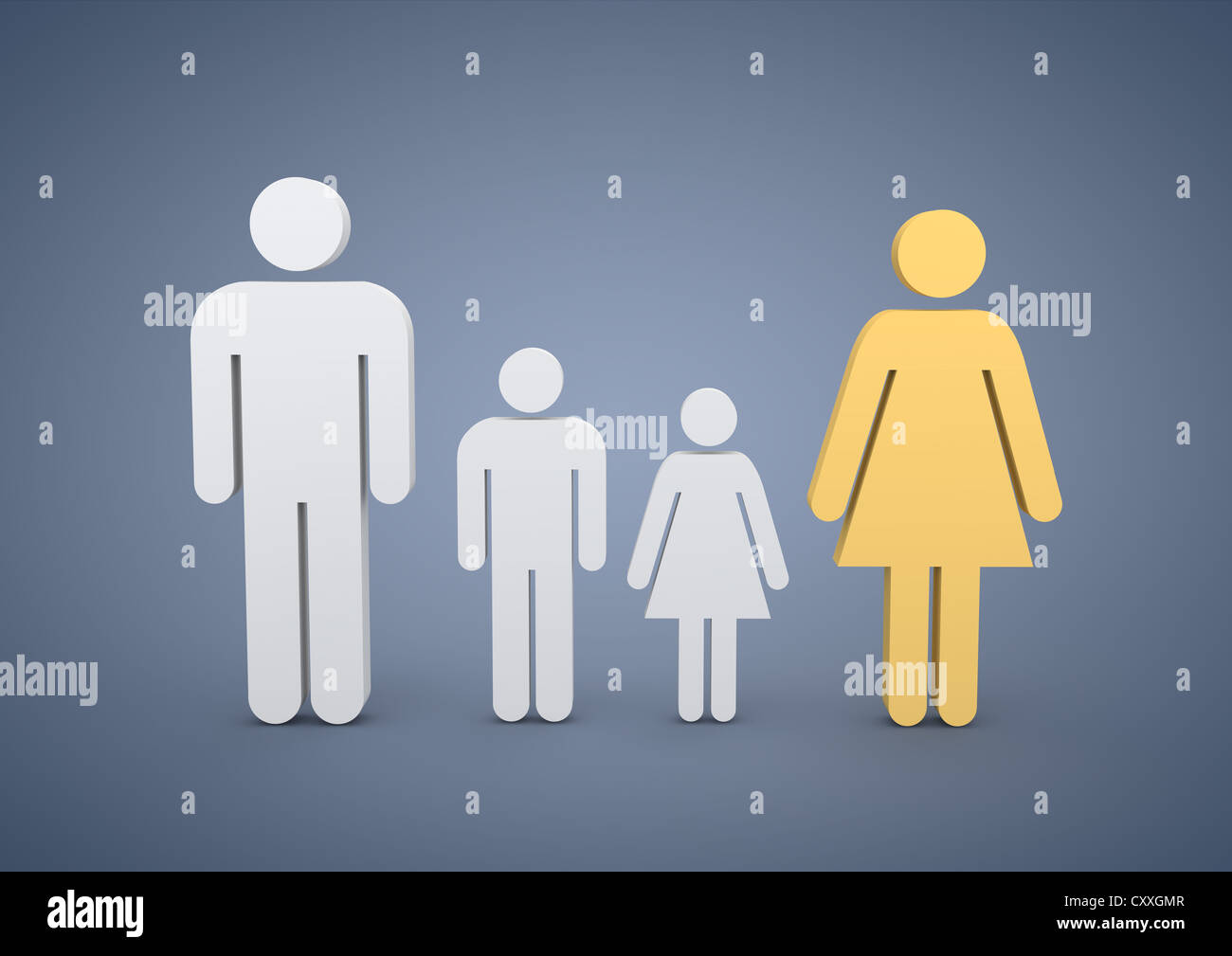 family-with-two-children-symbolic-image-for-sole-wage-earner-married-couples-tax-splitting-3d
