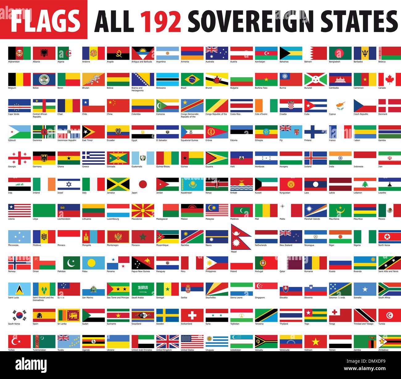 All 192 Sovereign States World Flags Series Stock Vector Image And Art