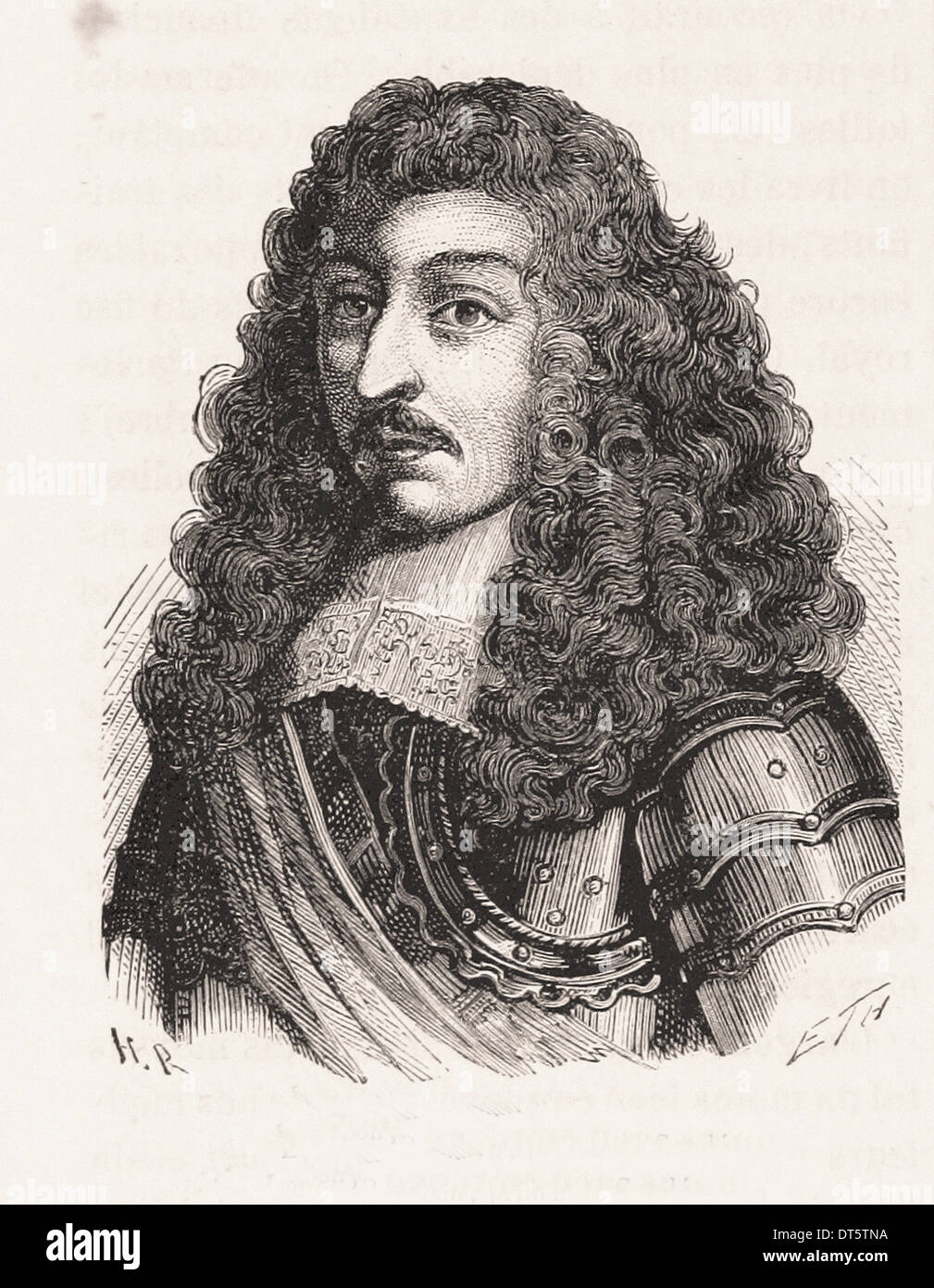 Portrait of Louis de Bourbon, Prince de Condé - French engraving XIX th ...
