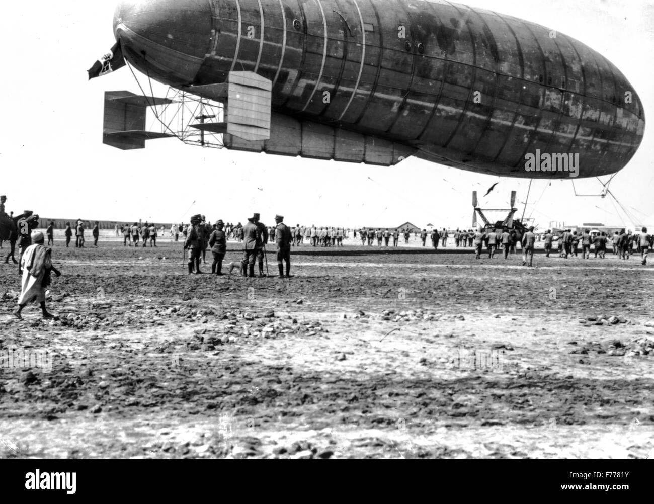 Italian airship in landing,Libya 1912 Stock Photo - Alamy