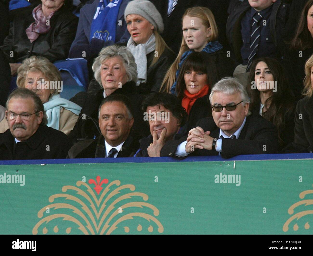 Actor Sylvester Stallone during the game, as Everton Chairman Bill ...
