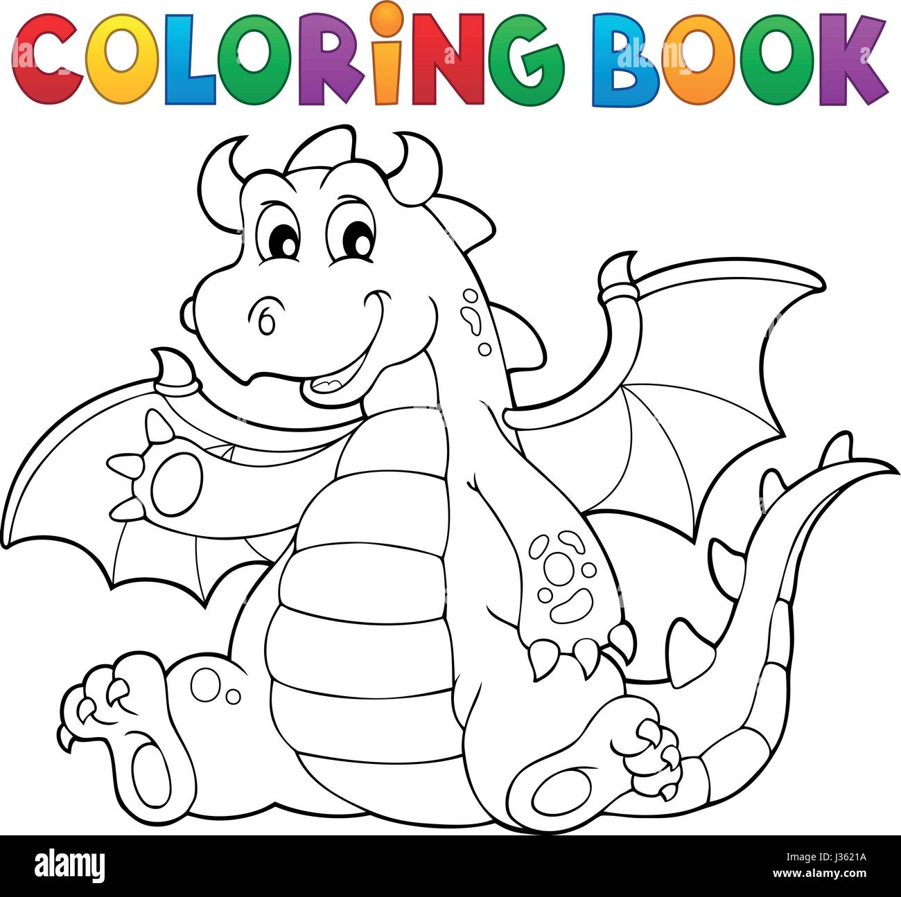 Coloring book dragon theme image 6 - eps10 vector illustration Stock ...