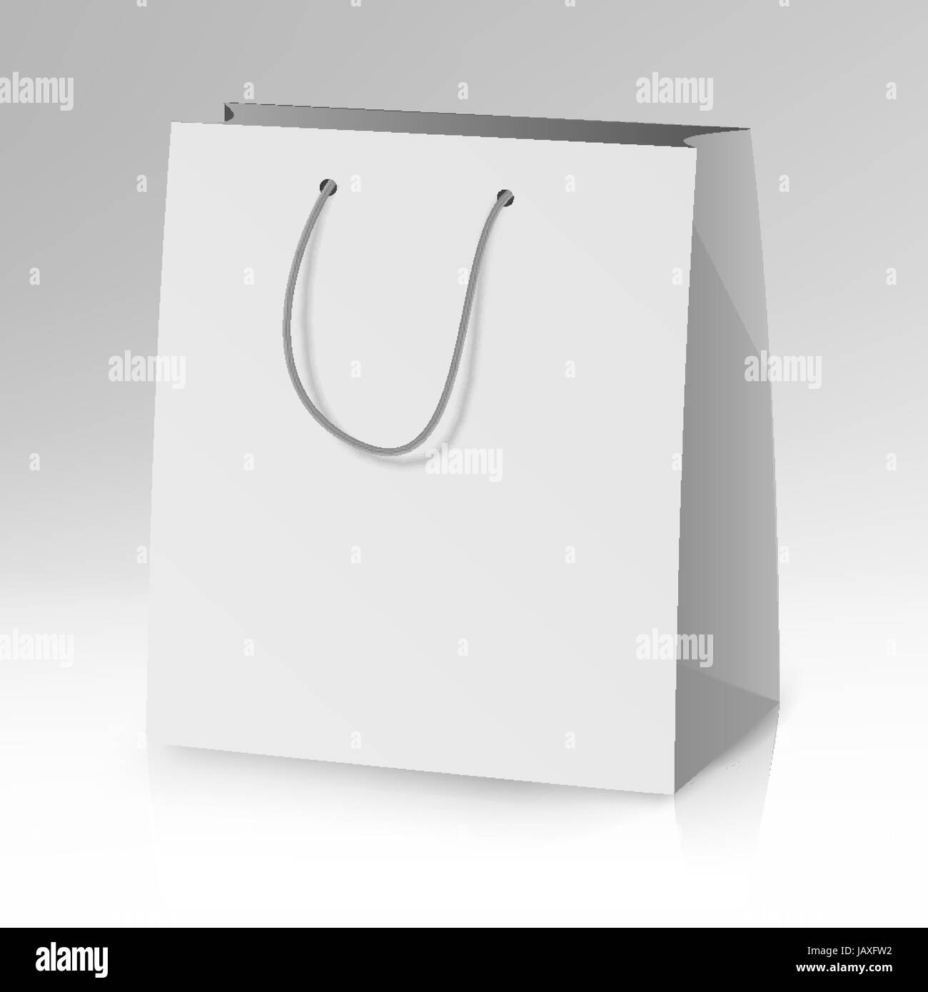 Blank Paper Bag Template Vector. 3D Realistic Shopping Or Gift Bag Mock ...