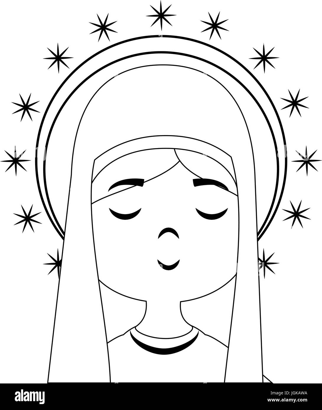 Virgin mary cartoon icon vector illustration graphic design Stock ...