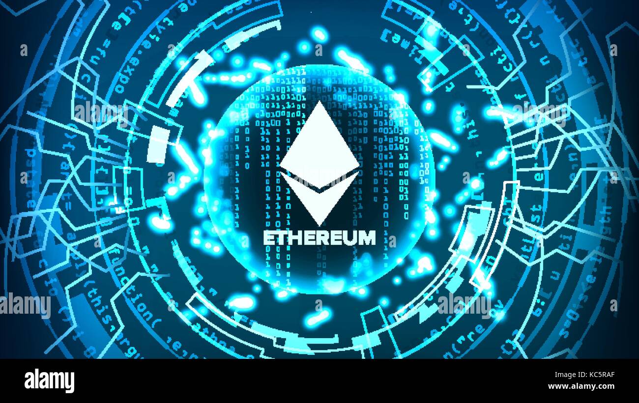 Ethereum Abstract Technology Background Vector. Binary ...