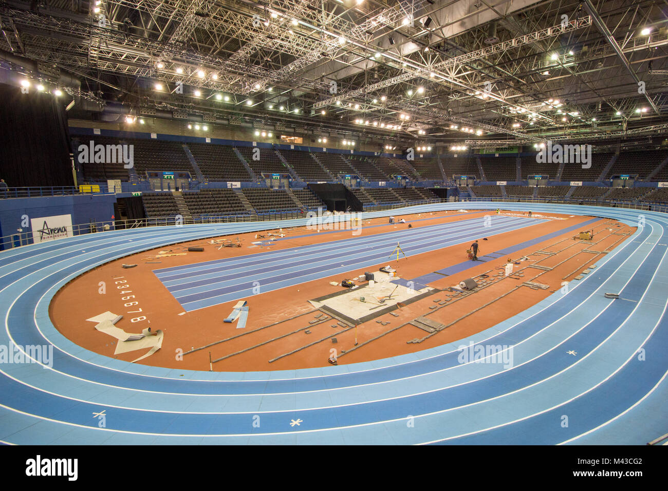 The Birmingham Arena, being prepared for the World Indoor Athletic