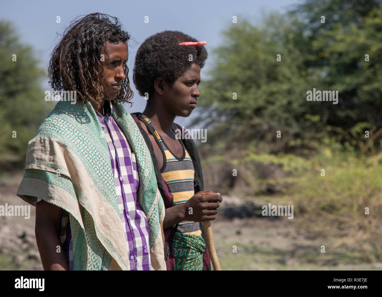 Afar tribe men with hairstyles showing their marital status, Afar ...