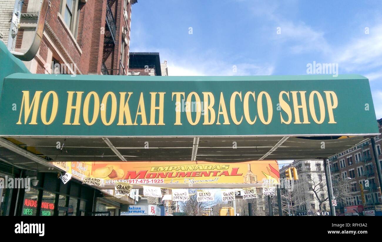 Awning over the Mo Hookah Tobacco Shop, a locally owned tobacco shop on ...