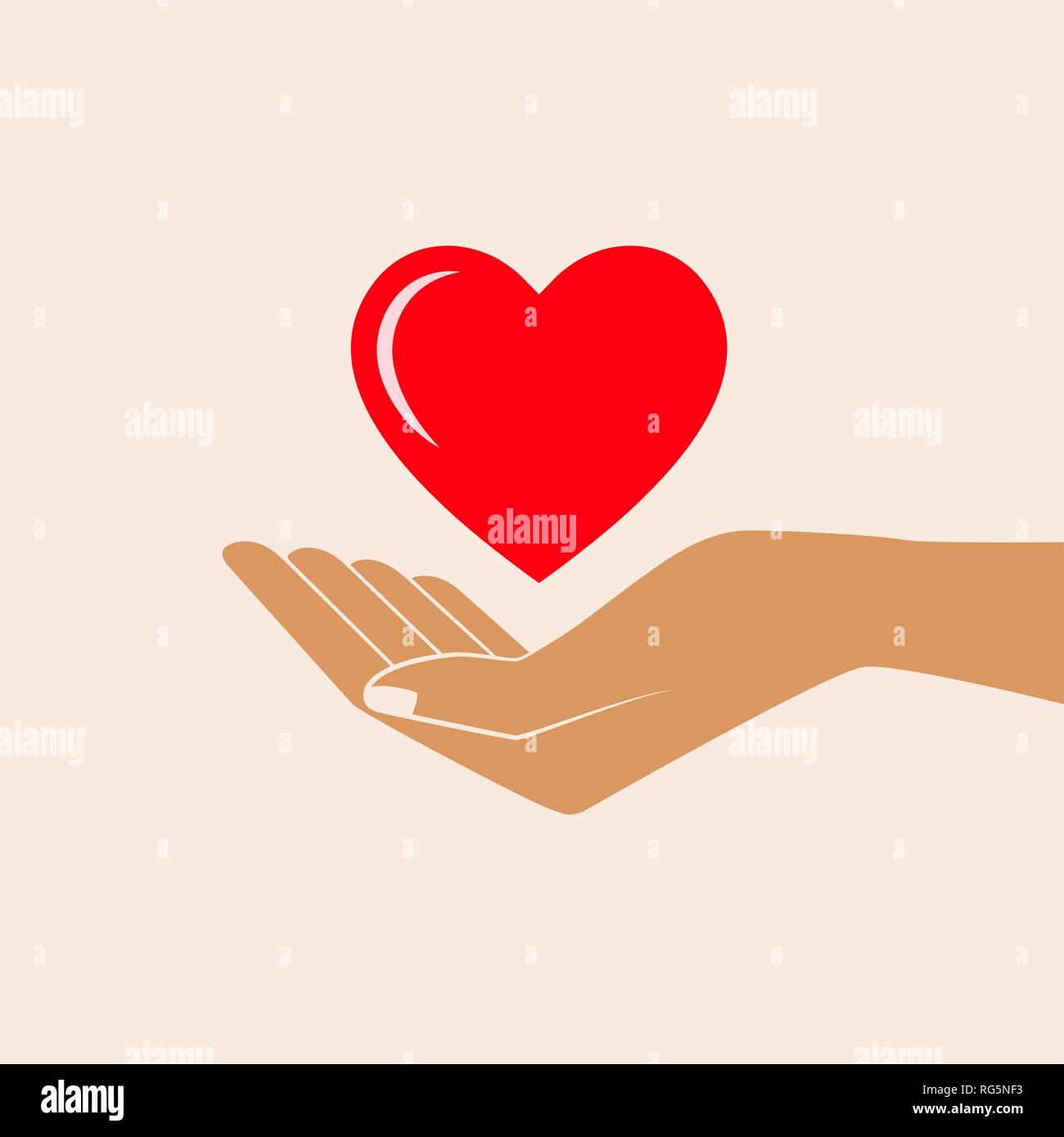 Hand Giving Love Symbol. Hand holding heart shape, vector icon ...