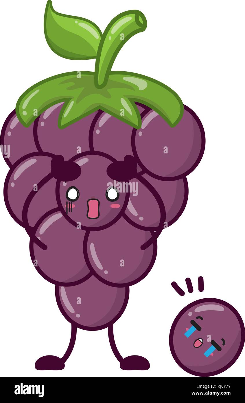 kawaii grapes cartoon character Stock Vector Image & Art - Alamy