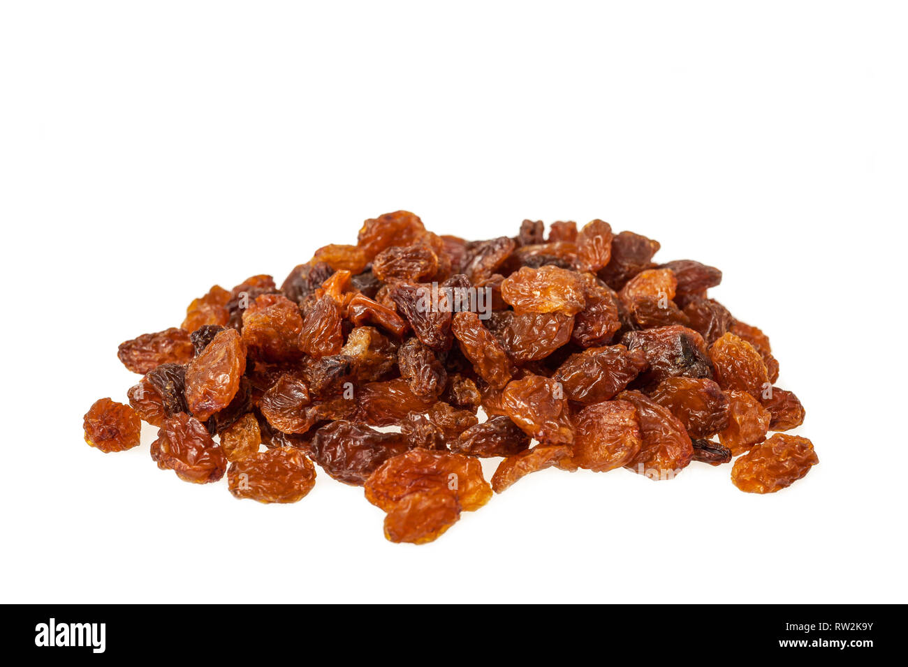 Sultana raisins heap isolated on white background Stock Photo - Alamy