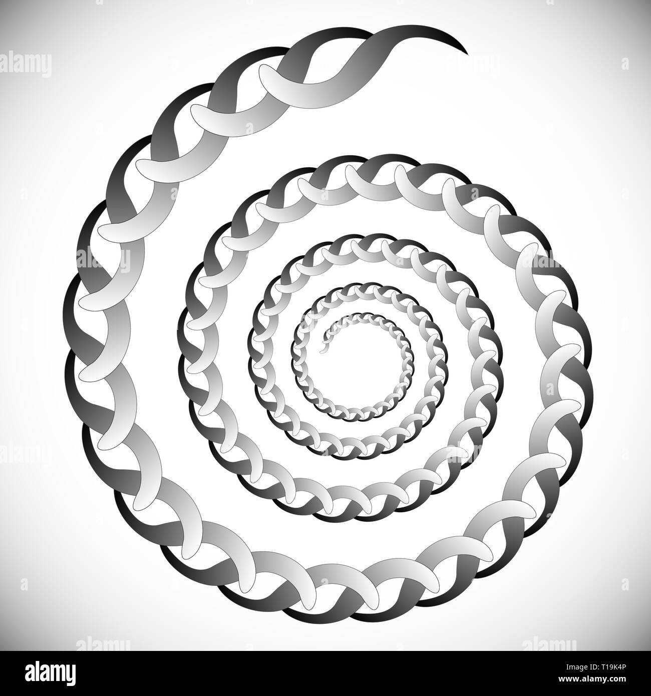 Abstract spinning, twirling graphics with rotating shapes. Spiraling ...