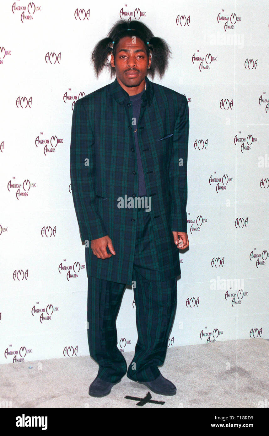 LOS ANGELES, CA - January 11, 1999: Singer COOLIO at the American Music ...