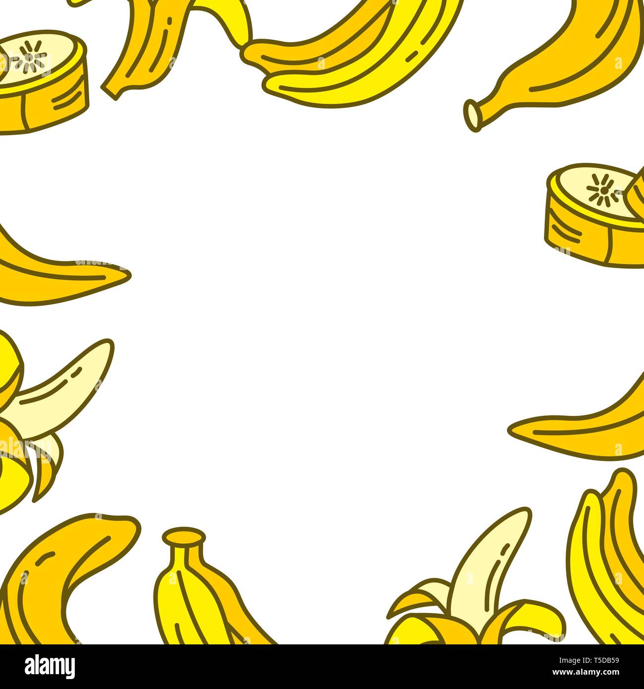 Banana Fruit Frame Empty Template Vector Stock Vector Image & Art - Alamy