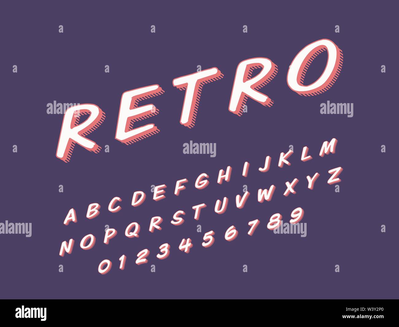 Retro font and alphabet. Stock vector illustration Stock Vector Image ...