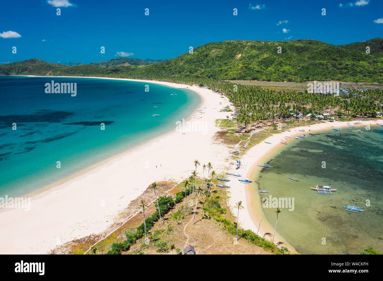 Aerial view of Nacpan beach on Palawan, Philippines Stock Photo - Alamy