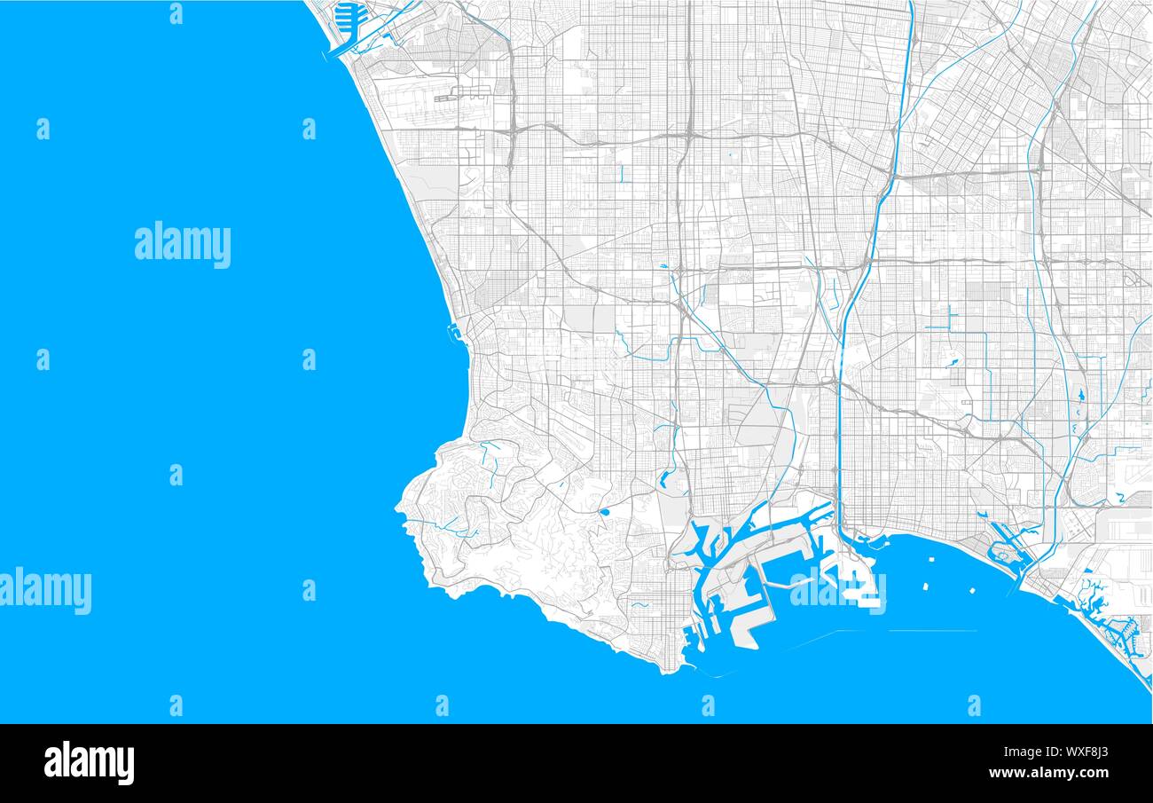 Rich detailed vector area map of Torrance, California, USA. Map ...