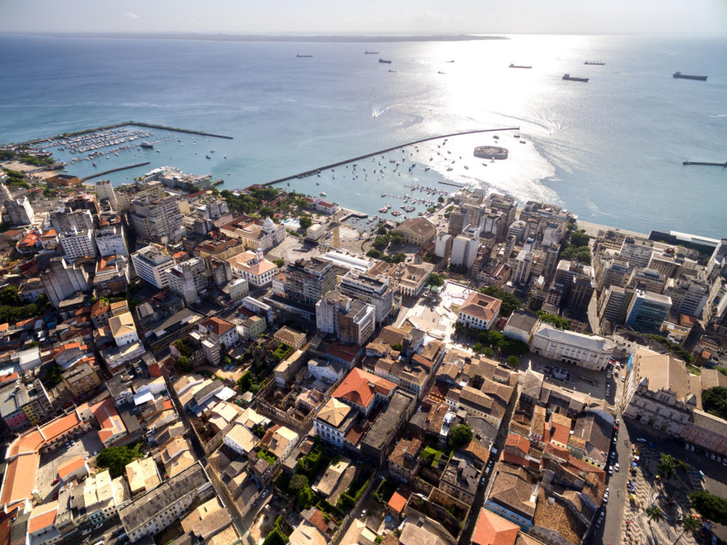 G2AEMY Aerial view of Salvador City in Bahia, Brazil